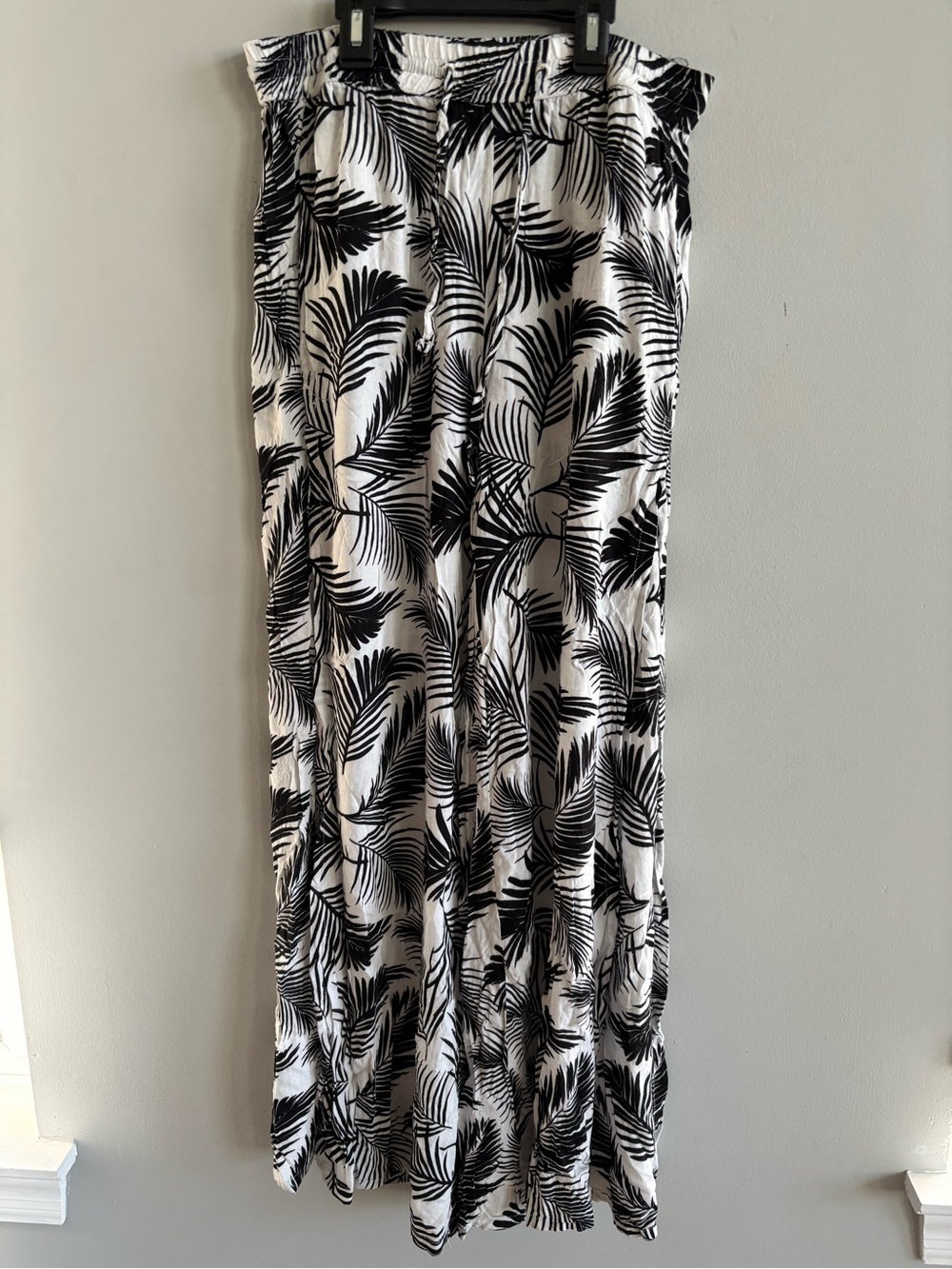 Onia Chloe Tropical Palm Print High Side Slit Wide Leg Resort Pants - Small S/P